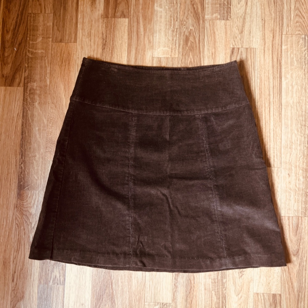 St. John's Bay Petite Brown Corduroy Stretch Mini Skirt Women's Size 6P